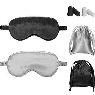 Silk Satin Sleeping Mask Eye Mask Set Include 2 Blindfold Eyeshade Elastic Strap