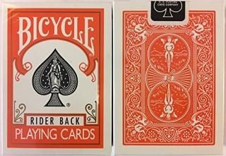 Orange Rider Back Bicycle Playing Cards Poker Size Deck USPCC