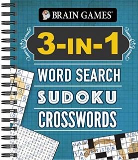Brain Games - 3-In-1 Word Search Sudoku Crosswords