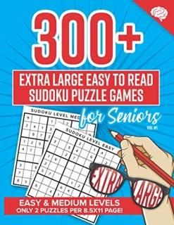 300+ Extra Large Easy to Read Sudoku Puzzle Games for Seniors Easy and Medium Le