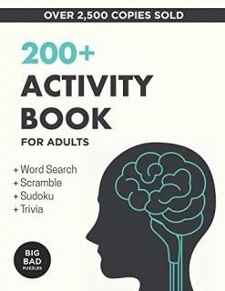 200+ Activity Book for Adults Puzzles Word Games & Trivia to Develop a Healthy M
