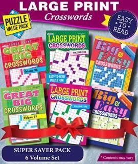 KAPPA Super Saver LARGE PRINT Crosswords Puzzle Pack-Set of 6 Full Size Books