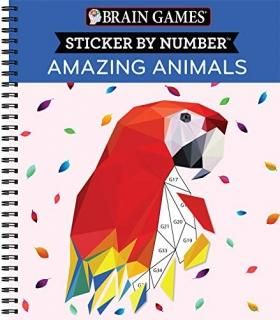 Brain Games - Sticker by Number Amazing Animals Geometric Stickers