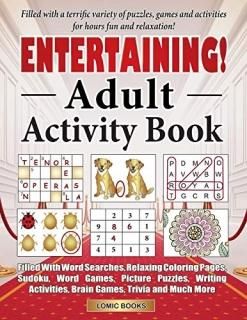 Entertaining! Adult Activity Book Filled with Word Searches Relaxing Coloring Pa
