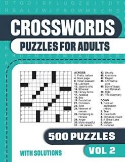 Crosswords Puzzles for Adults Crossword Book with 500 Puzzles for Adults. Senior