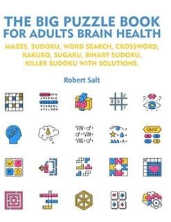 The Big Puzzle book for Adults brain Health Mazes sudoku word search  crossword 