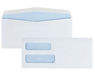 Double Window Security Tinted Invoice Envelope Gummed Flap 10 White 500/Box 