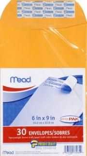 Mead Press-It Seal-It 6X9 Envelopes Office Pack 30 Count 76084 by Mead