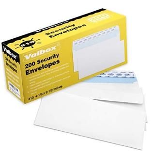 ValBox 200 Count #10 Self-Seal Security Envelopes Windowless Design Security Tin