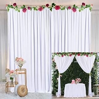 White Backdrop Curtain Photo Drape Backdrop for Weddings Baby Shower Birthday Pa