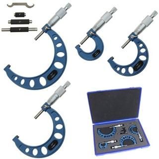 Anytime Tools Premium Outside Micrometer Set 0-4/0.0001 Precision Machinist Tool