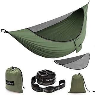 Sunyear Camping Hammock with Removable No See-Um Mosquito Net Double & Single Po