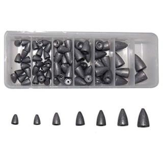 Shaddock Fishing 83pcs Assorted Worm Weight Fishing Sinkers Kit - Total 290ml in