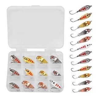 Fishing Spoon Lure Set - Spoon Bait Single Sharp Hooks Hard Baits Trout Fishing 