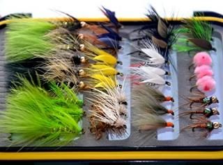 36pieces Dry Flyåȥե饤and Nymph Fly Lure Assotment +ե饤ܥåfor Trout Fly Fishi