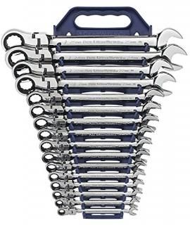 KD Hand Tools 9902 16 Piece Metric Flex Gear Wrench Set