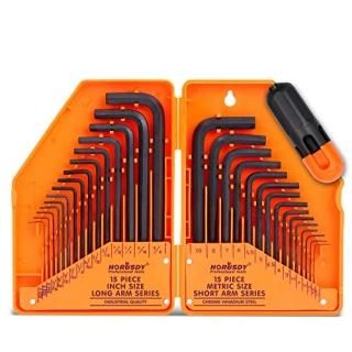 HORUSDY 31-Piece Hex Key Set Allen Wrench Set Inch/Metric MM0.7mm-10mm SAE0.028-
