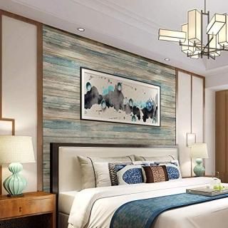 Distressed Wood Peel and Stick Wallpaper 17.71 Wide x 236.2 Long Self-Adhesive R