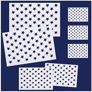 Whaline 7 Pieces American Flag 50 Stars Stencil Template for Painting on Wood Fa