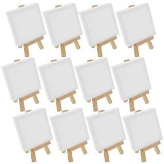 US Art Supply Artists 3x3 Mini Canvas & Easel Set Painting Craft Drawing - Set C