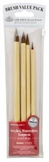 Royal & Langnickel Royal Zip N' Close Brown Bamboo 4-Piece Brush Set by Royal & 