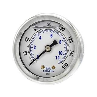 PIC Gauge 202L-204F 2 Dial 0/160 psi Range 1/4 Male NPT Connection Size Center B