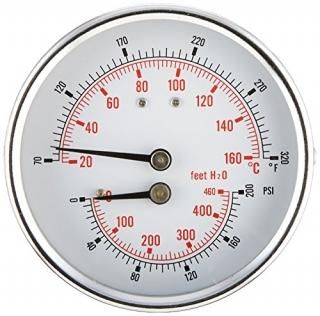 PIC Gauge TRI-HD-302R-G 3 Dial Size 1/2 Male NPT Connection Size 0/200 psi Range