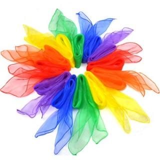 JmkcozJmkcoz 12pcs Square Juggling Silk Dance Scarves Magic Tricks Performance P