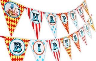 Big Top Circus Happy Birthday Banner Pennant by POP parties