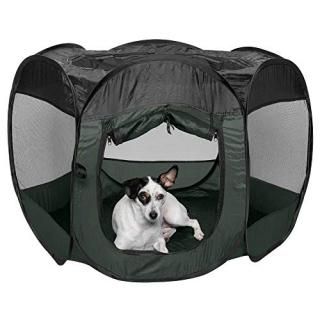 Furhaven Pet Playpen - Indoor-Outdoor Mesh Open-Air Playpen and Exercise Pen Ten