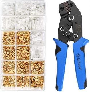 Wire Terminal Crimping Tool Kit Qibaok Ratcheting Wire Crimper AWG 22-160.5-1.5m