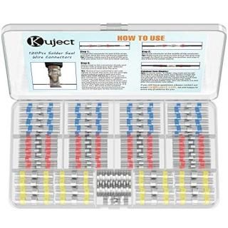 Kuject 120PCS Heat Shrink Butt Connectors Solder Seal Wire Connector Waterproof 