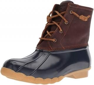 Sperry Women's Saltwater Rain Boot Tan/Navy 8 M US