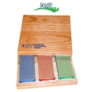 DMT W6EFC Three 6-Inch Diamond Whetstone Models in Hard Wood Box