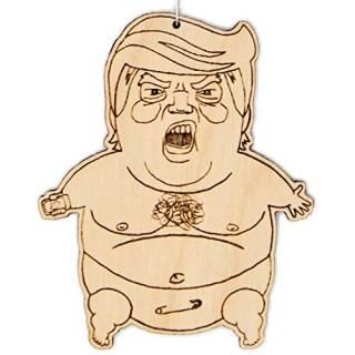 Trump Baby Christmas Ornament  Baby President Gag Gift Rear View Mirror Hanging 