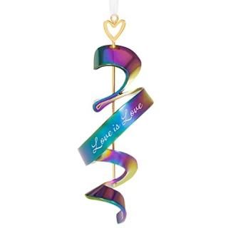 Hallmark Keepsake Christmas Ornament 2021 Love Is Love Iridescent Swirl Metal