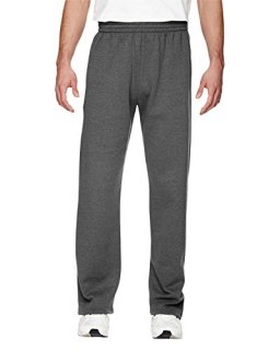 Fruit of the Loom Men's Pocketed Open-Bottom Sweatpant Charcoal Heather XX-Large