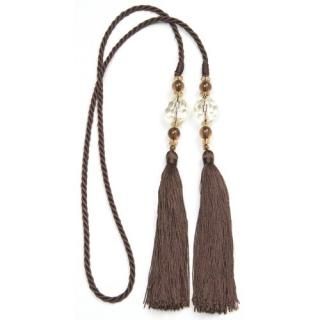 Chocolate - Kenney Small Bead Tieback Chocolate