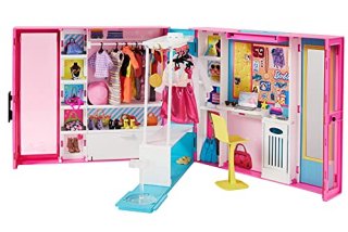Barbie Dream Closet with 30+ Pieces Toy Closet Features 10+ Storage Areas Full-L