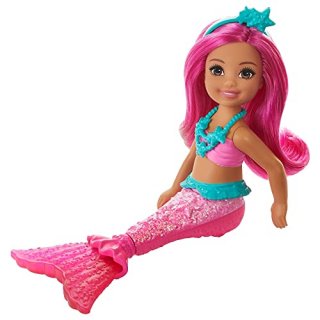 Barbie Dreamtopia Chelsea Mermaid Doll 6.5-inch with Pink Hair and Tail