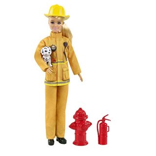 Barbie Firefighter Playset with Blonde Doll 12-In/30.40-cm Role-Play Clothing & 