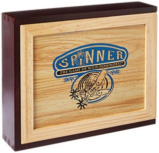 Spinner The Game of Wild Dominoes Wooden Box