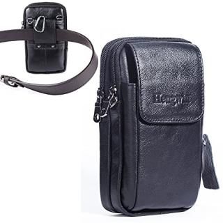 Hengwin Genuine Leather Belt Pouch for iPhone 12 Pro Max 11 Pro Max XS Max Cross