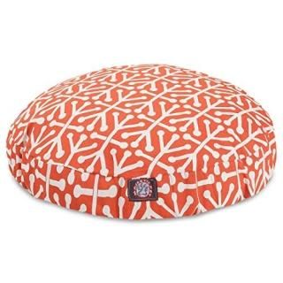 Orange Aruba Large Round Indoor Outdoor Pet Dog Bed With Removable Washable Cove