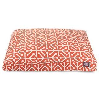 Orange Aruba Medium Rectangle Indoor Outdoor Pet Dog Bed With Removable Washable