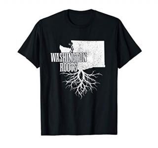 Washington Roots Vintage USA Patriotic Pride State Map T-Shirt