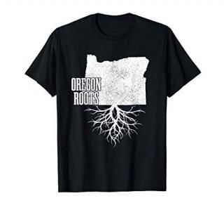 Oregon Roots Vintage USA Patriotic Pride State Map T-Shirt