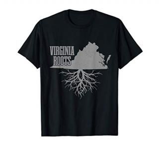 Virginia Roots Vintage USA Patriotic Pride State Map T-Shirt
