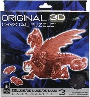 BePuzzled Original 3D Deluxe Crystal Red Dragon Puzzle 56 Piece