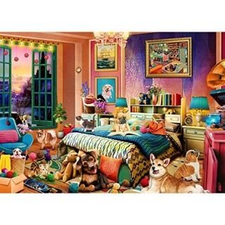HUADADA Jigsaw Puzzles 1000 Pieces - Mischievous Pets - Puzzles 1000 Piece Famil